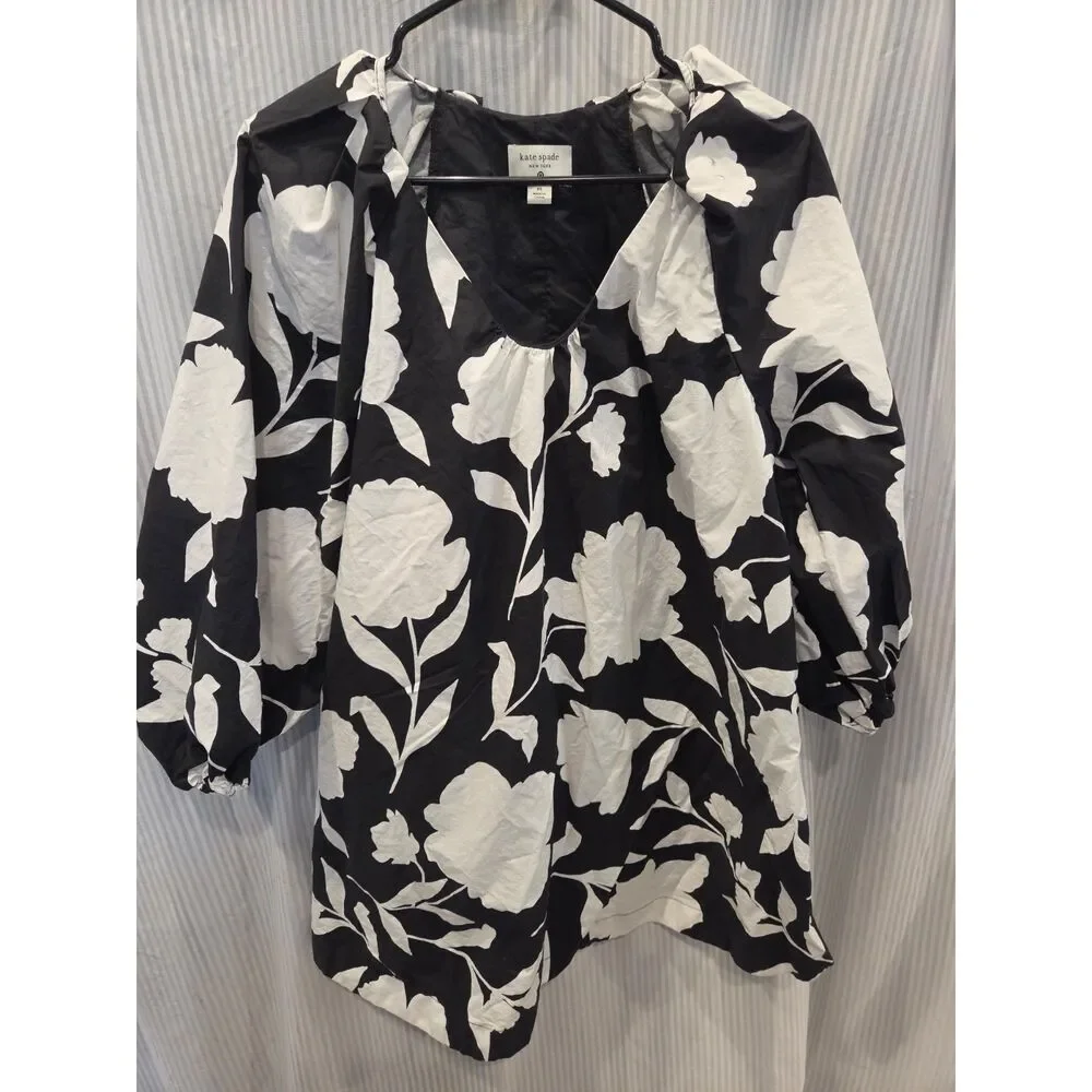 Kate Spade x Target Classic Rose Poplin Mini Dress Black White Size XS